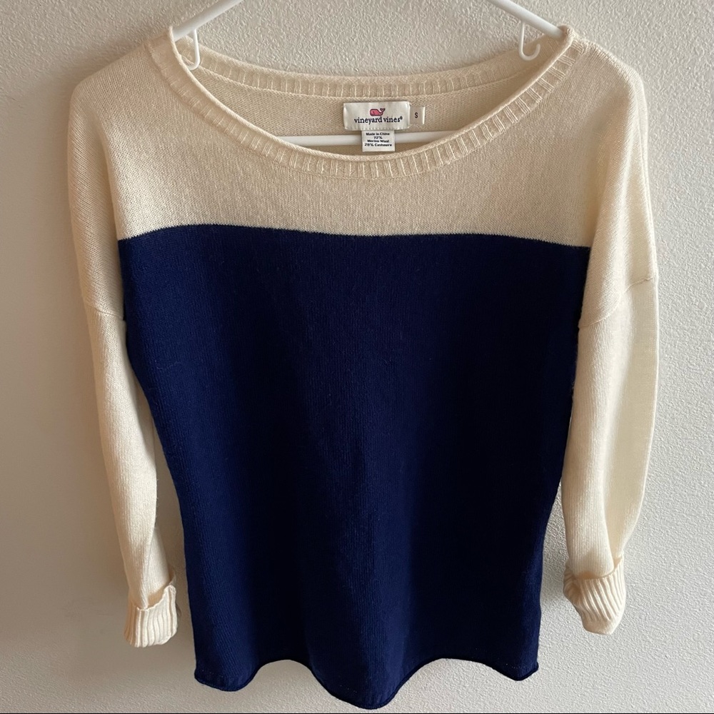 Cashmere Blend Vineyard Vines Sweater Colorblock light weight size small